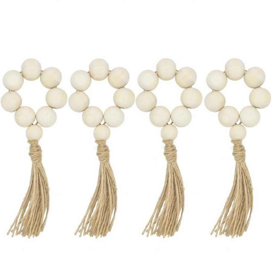 Table Linens Tea + Linen | Prayer Bead Napkin Rings - Set Of 4